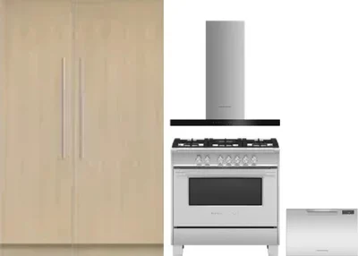 5 Piece Package Includes Refrigerator, Freezer, Range, Hood And Dishwasher